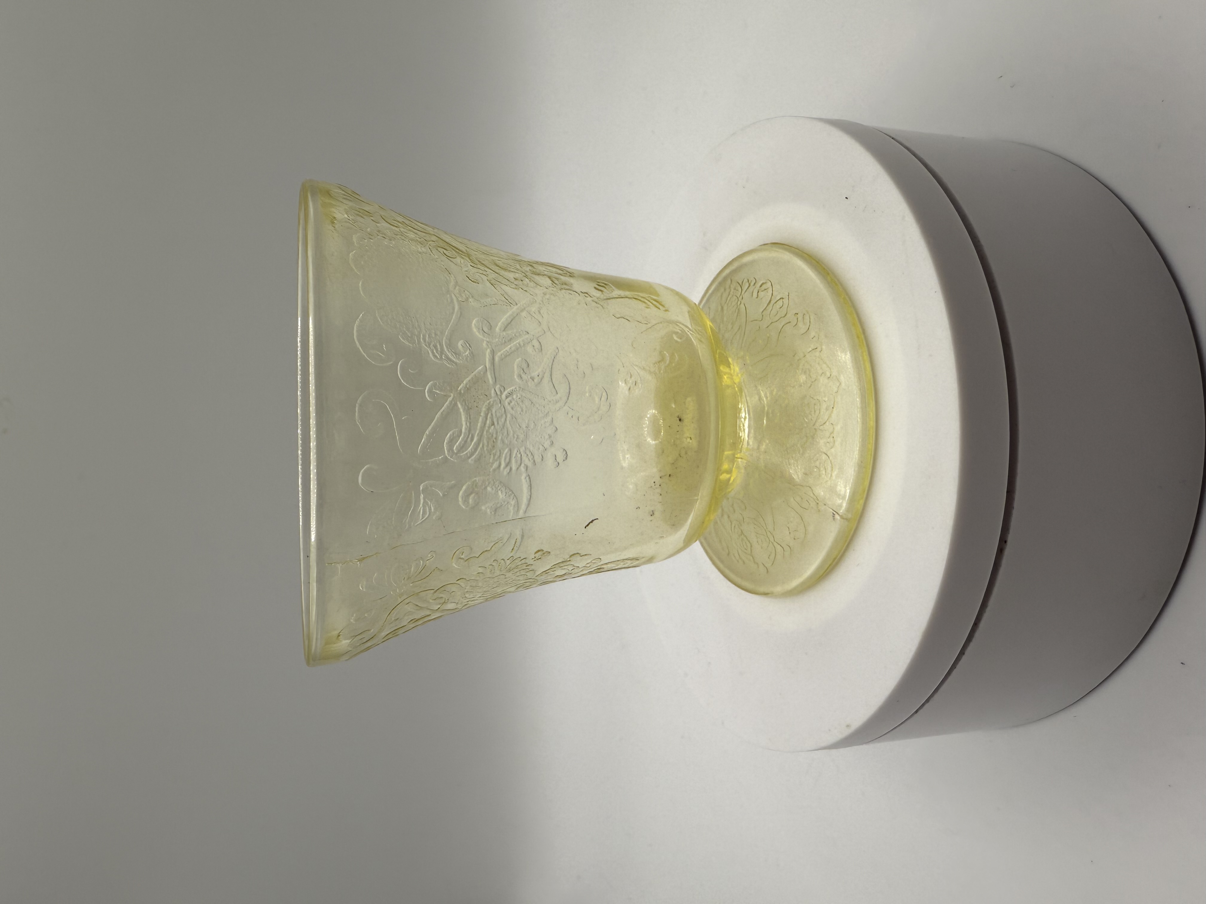 Vintage Florentine 2 Yellow Depression Juice Glass by Hazel Atlas