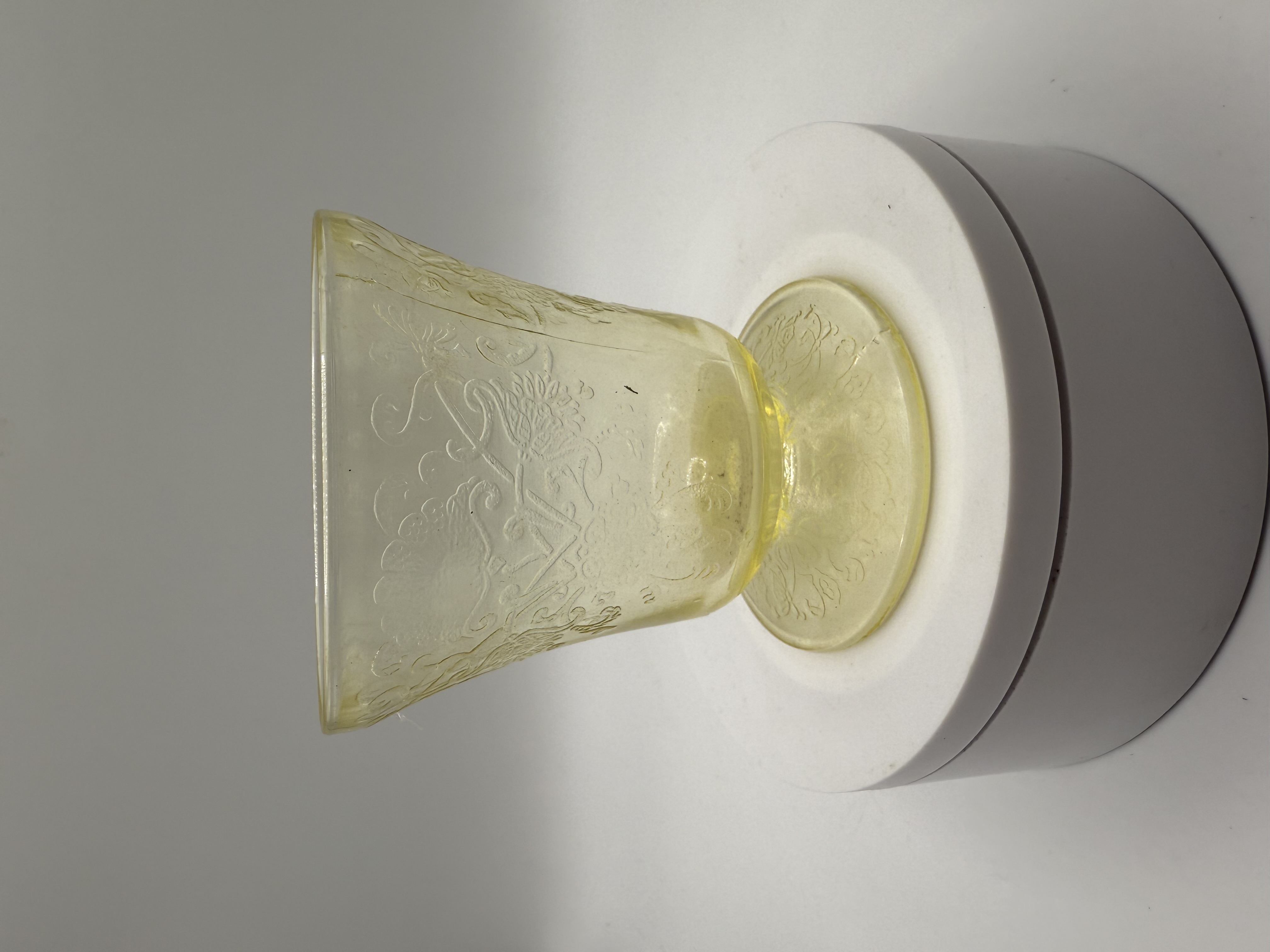 Vintage Florentine 2 Yellow Depression Juice Glass by Hazel Atlas