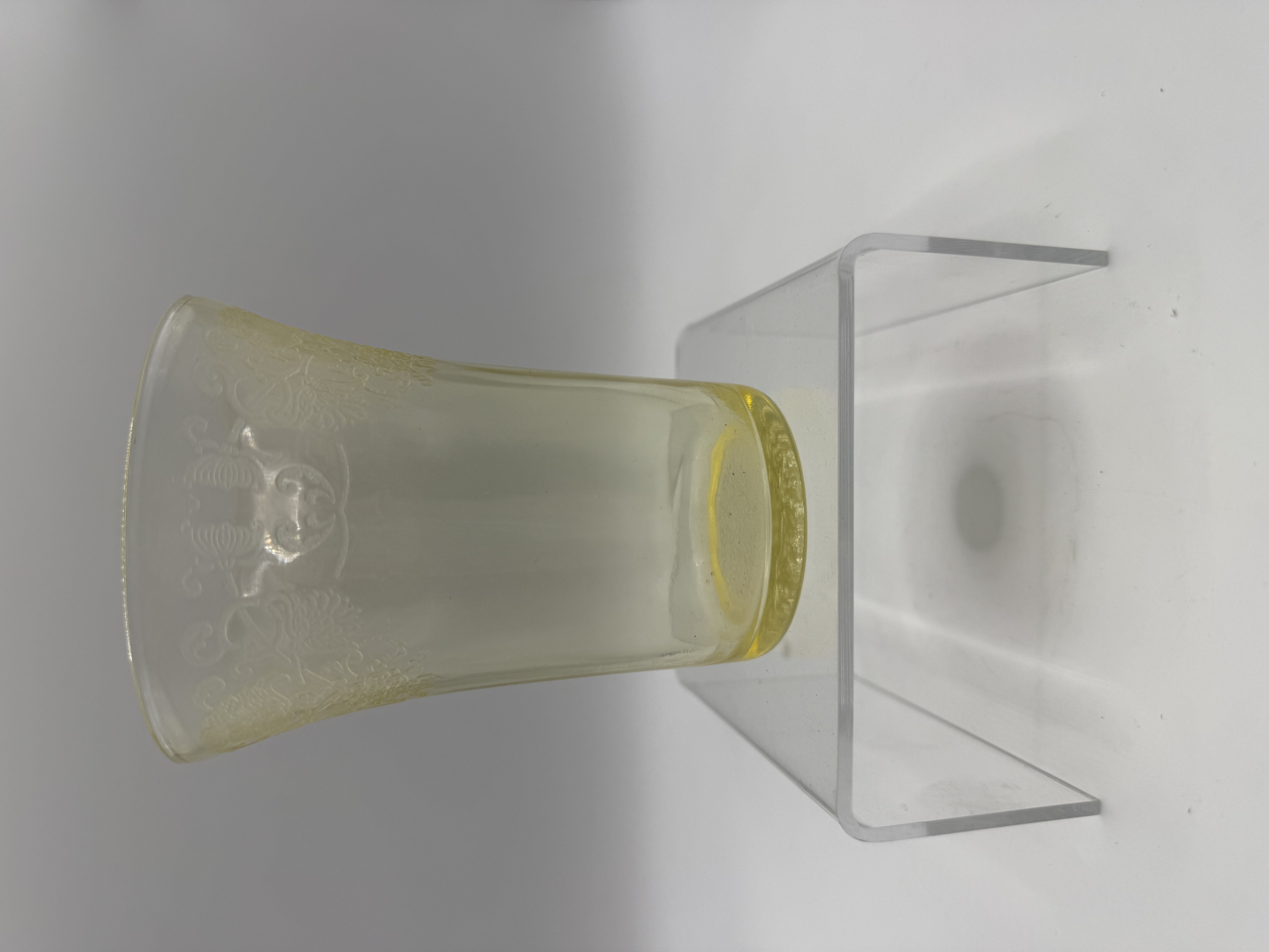 Florentine 2 yellow Depressioin Juice Glass