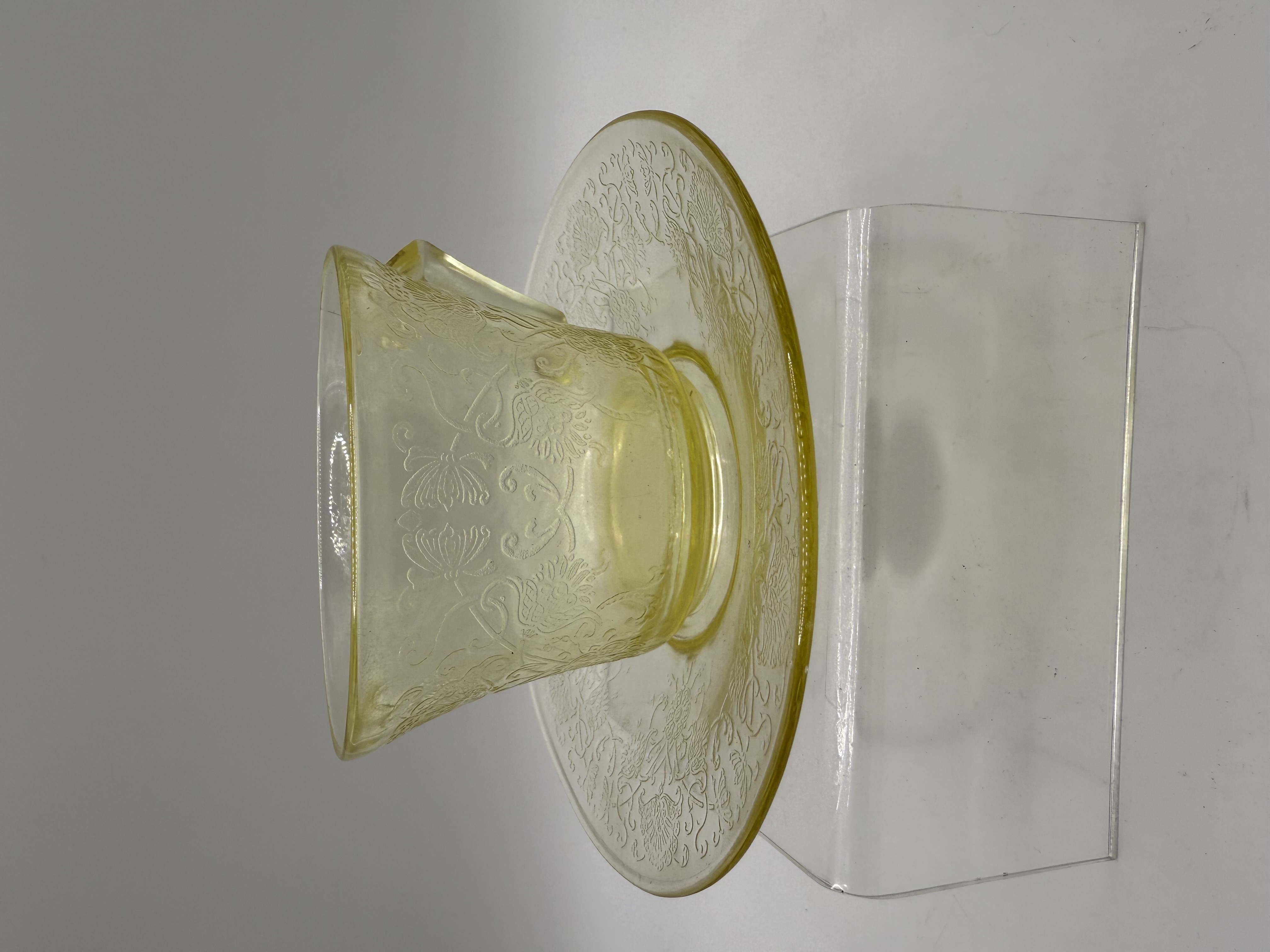 Florentine 2 Yellow Depression Glass Cup and Saucer By Hazel and Atlas