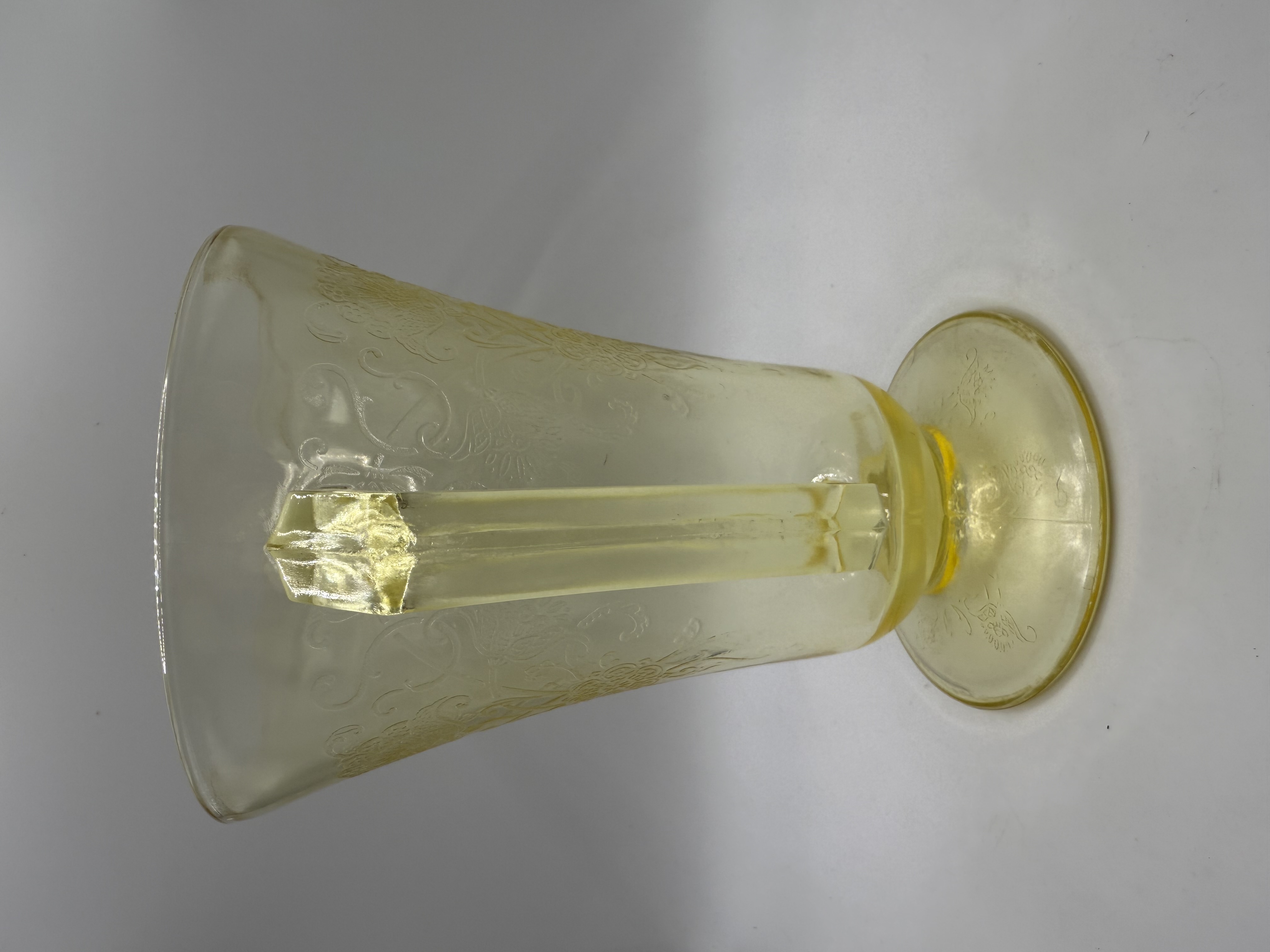Florentine 2 Yellow Depression Glass Pitcher by Hazel Atlas 28 oz