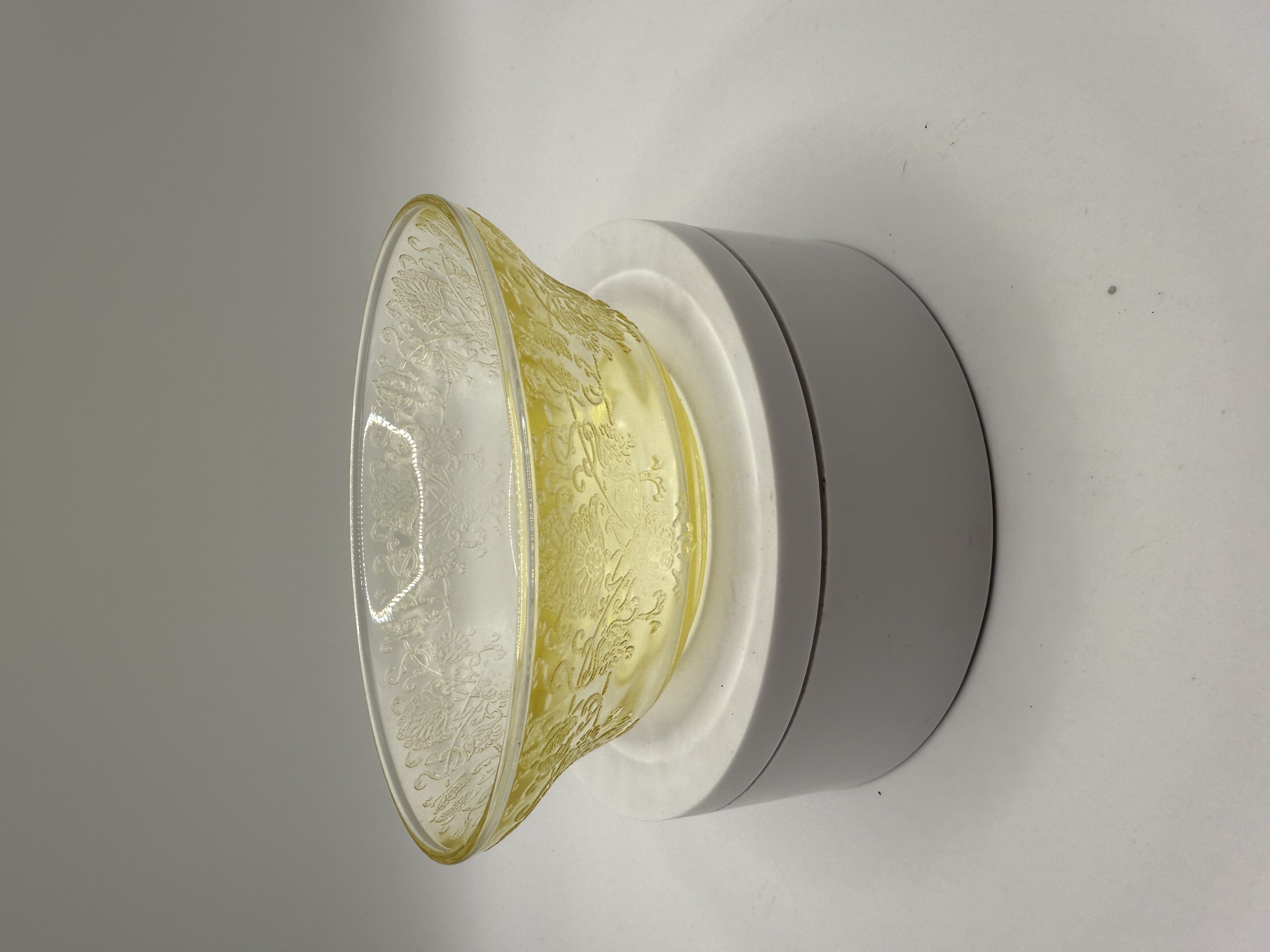 Florentine 2 Yellow Depression Glass Small 4 Inch Berry, Fruit Bowl by Hazel Atlas