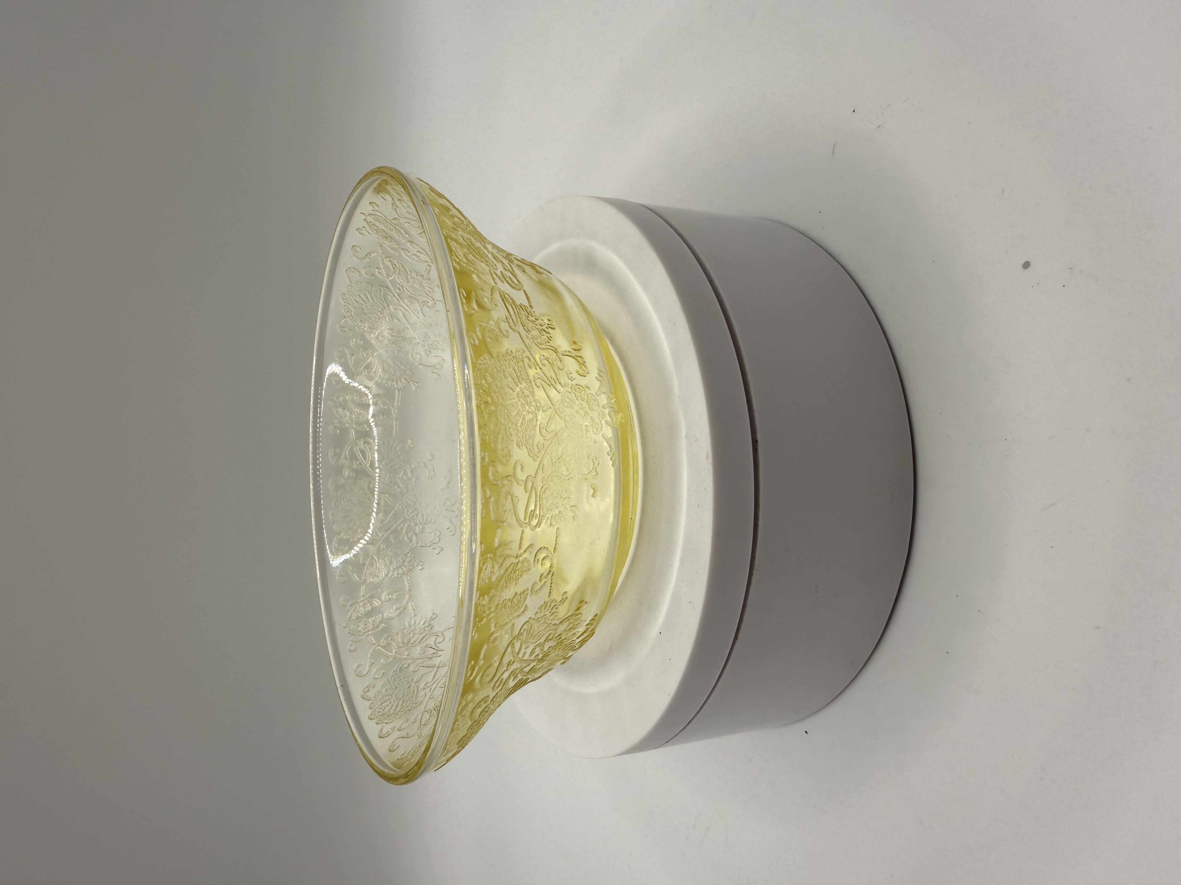 Florentine 2 Yellow Depression Glass Small 4 Inch Berry, Fruit Bowl by Hazel Atlas