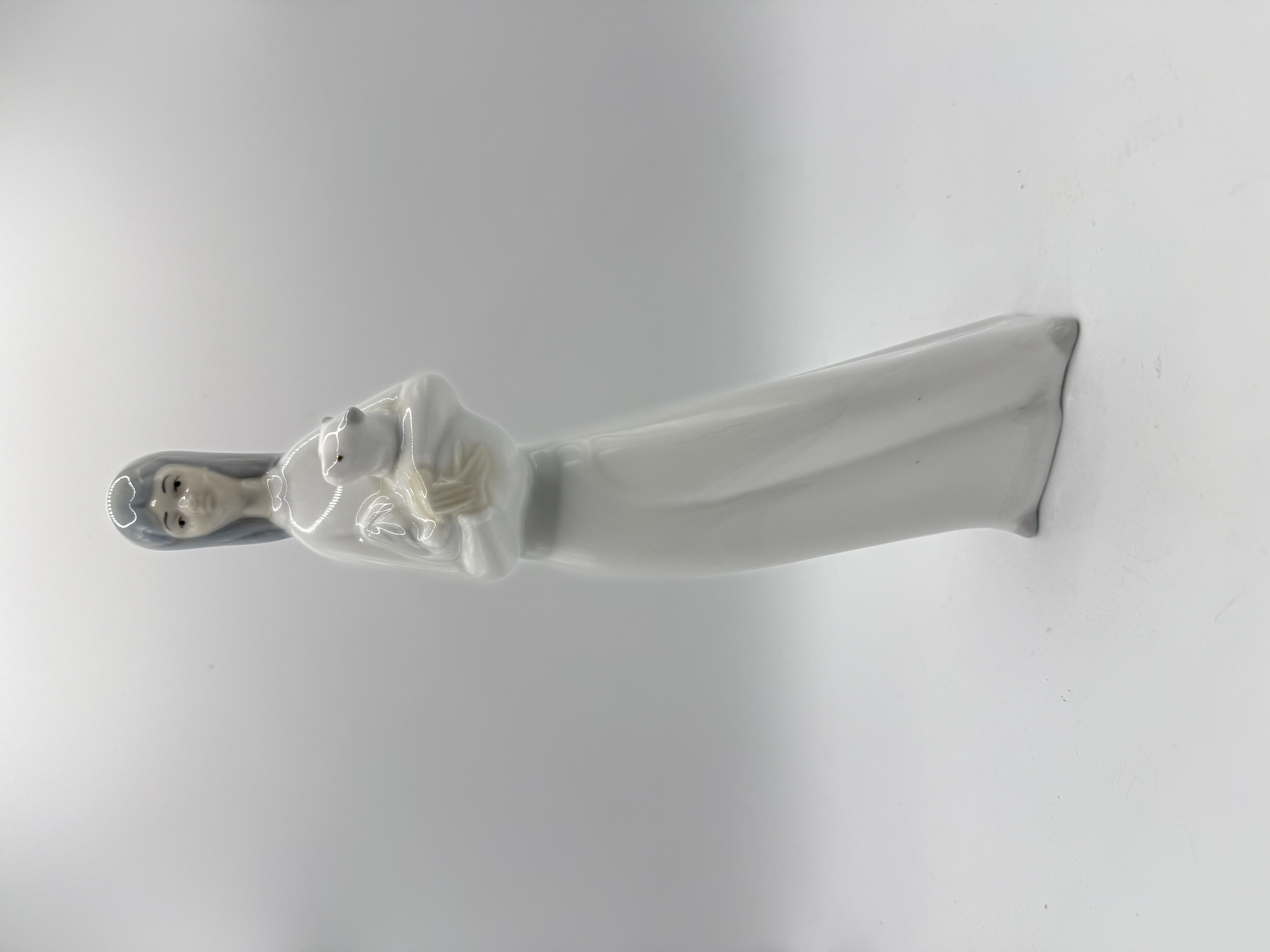 Lladro Miquel Requena Porcelain Girl Holding Cat Figurine Valencia Spain