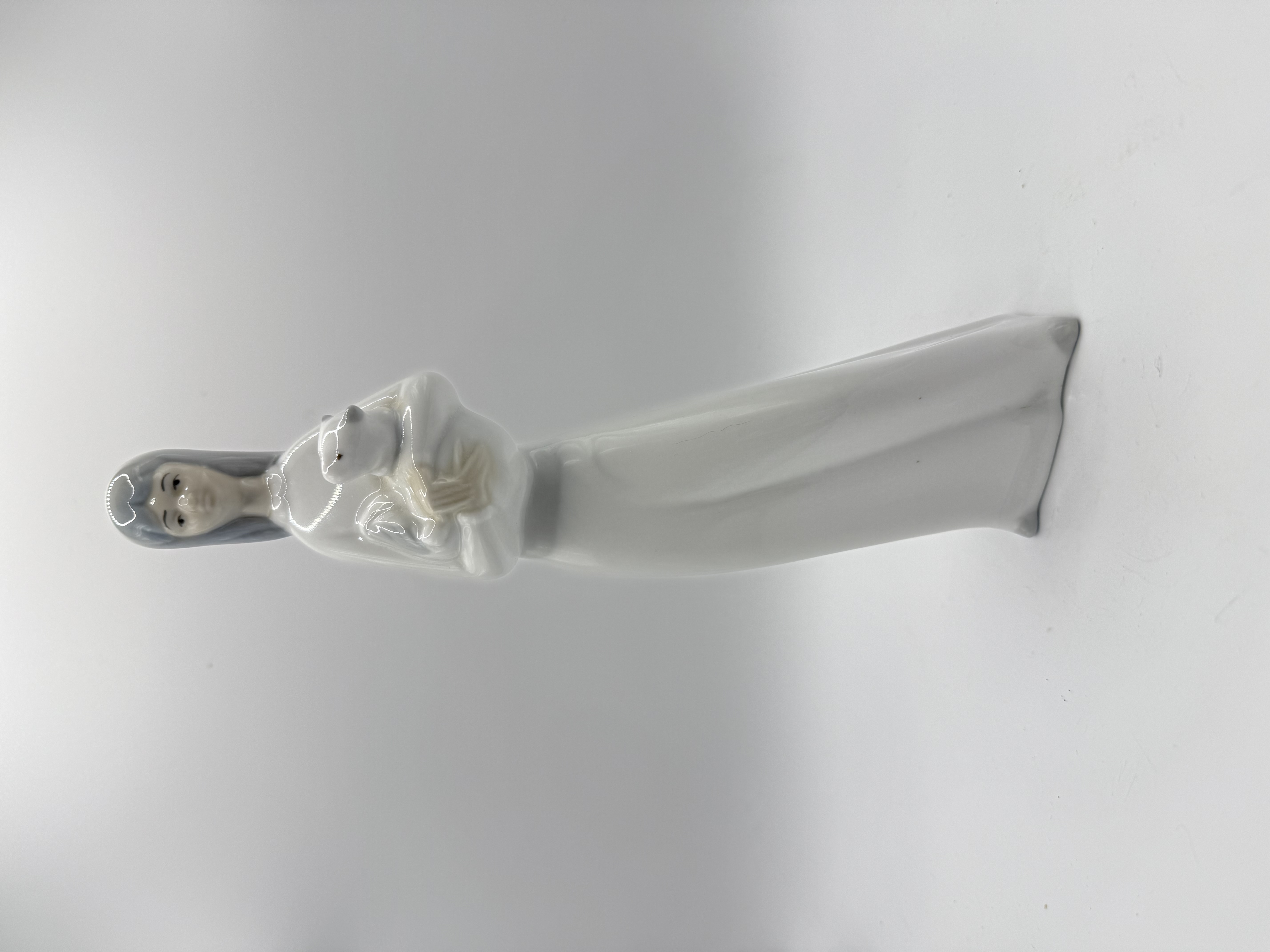 Lladro Miquel Requena Porcelain Girl Holding Cat Figurine Valencia Spain