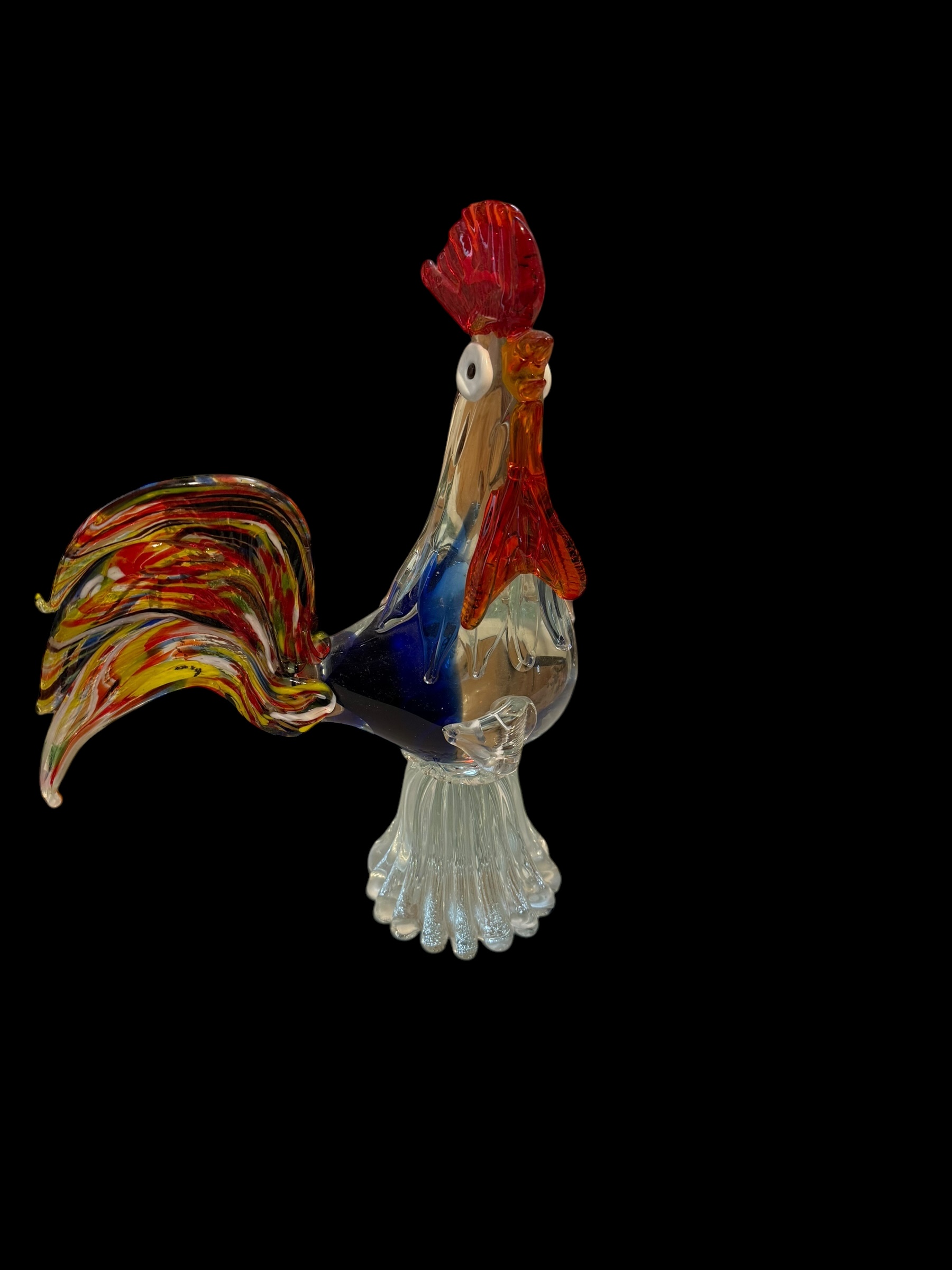 Handcrafted Glass Rooster Figurine