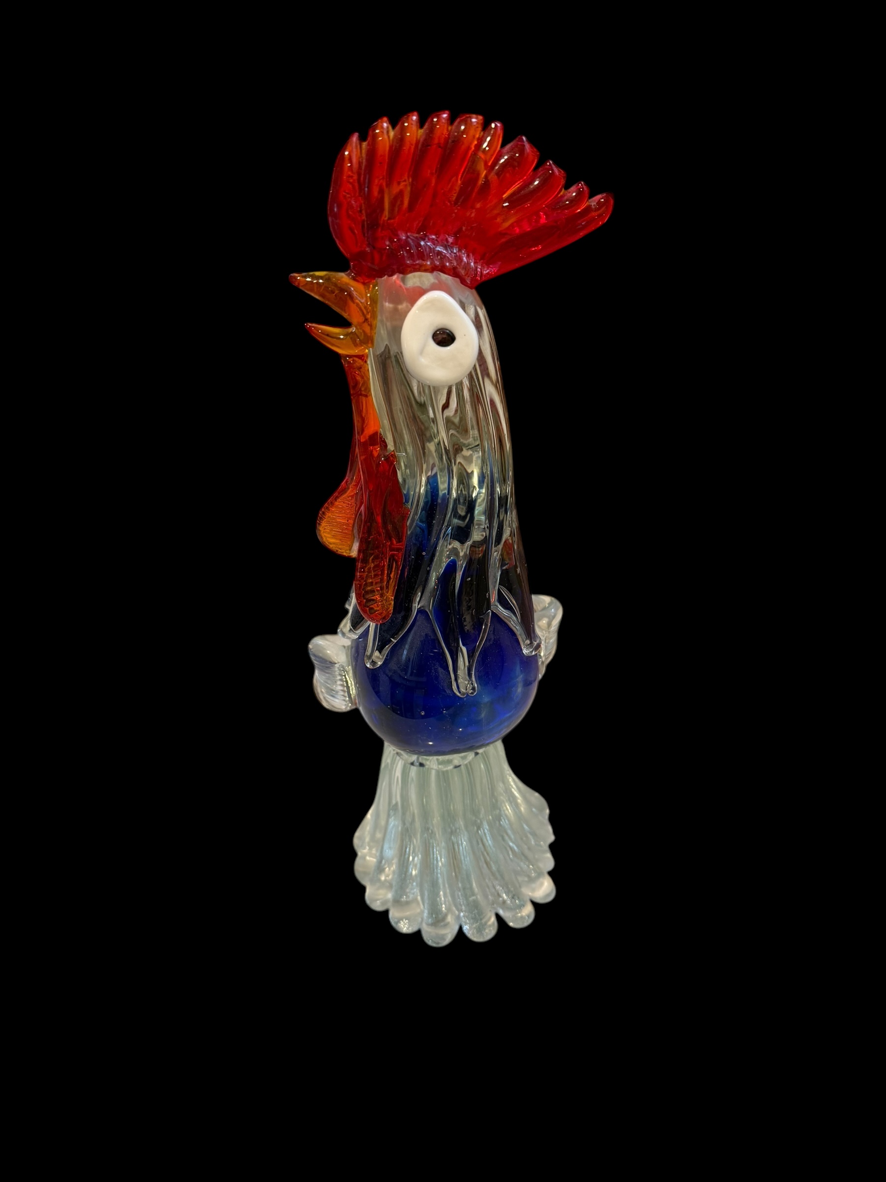 Handcrafted Glass Rooster Figurine