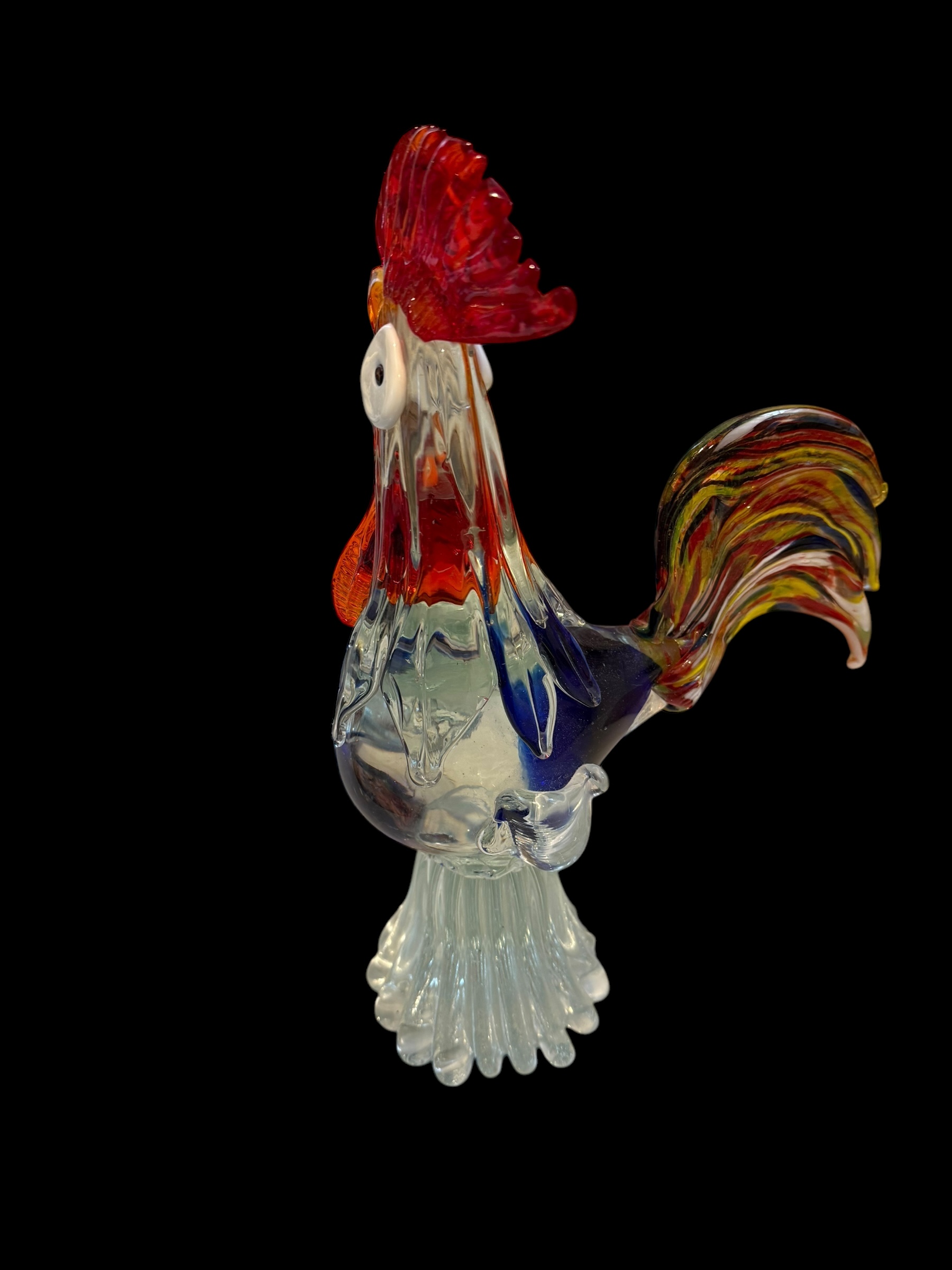 Handcrafted Glass Rooster Figurine