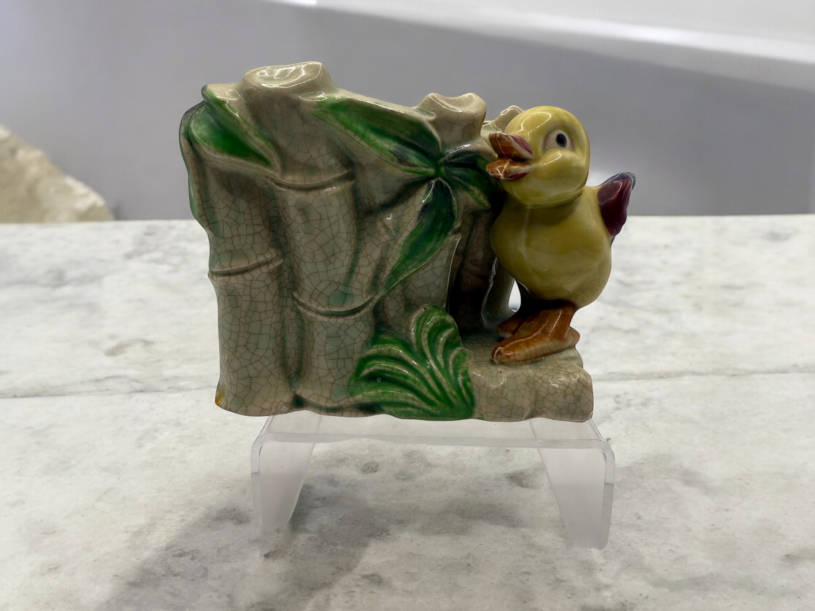 Vintage Hand Painted Porcelain Duck Planter Shafford Pottery