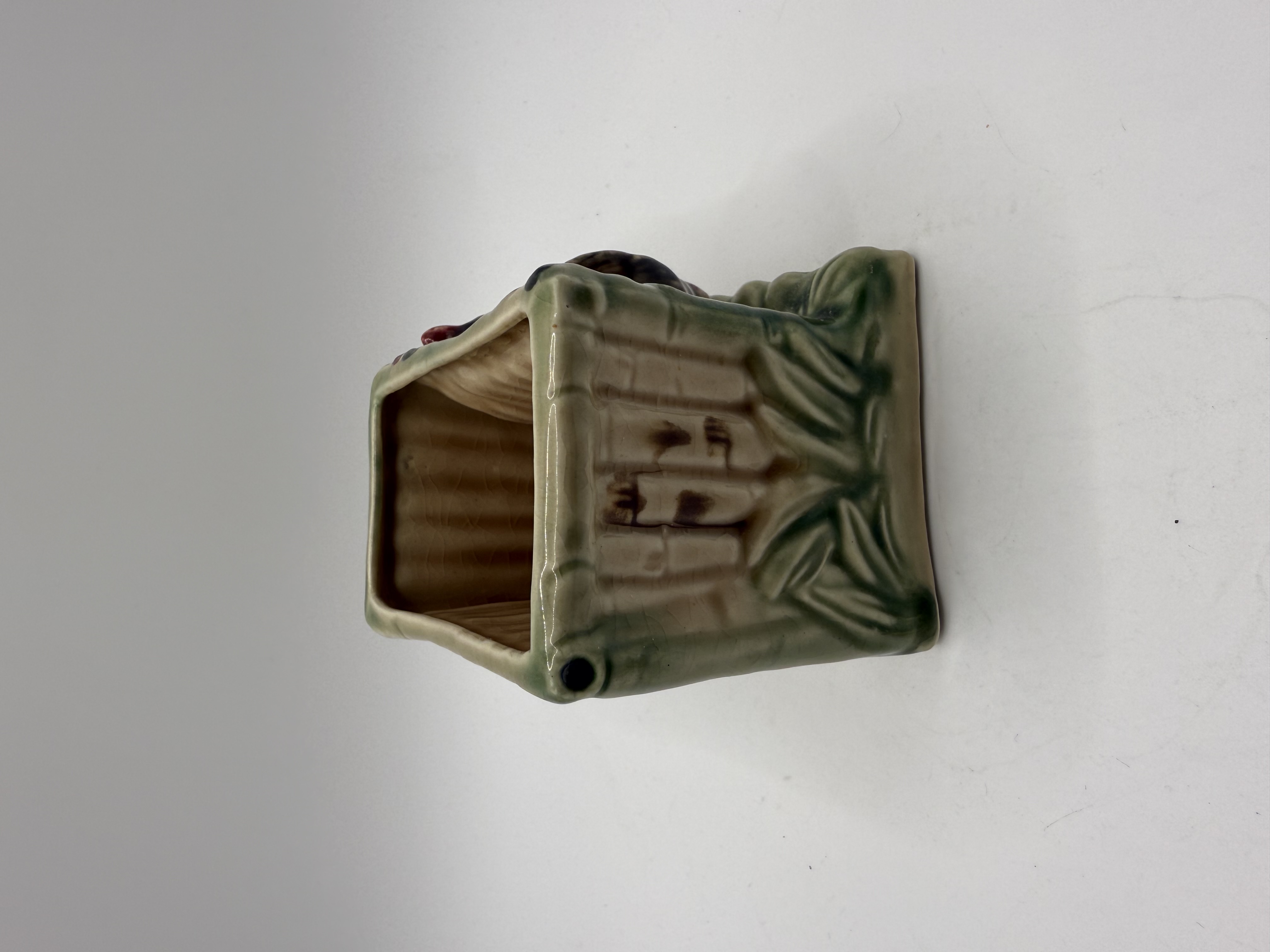 Ceramic Vase with Floral and Bird Design