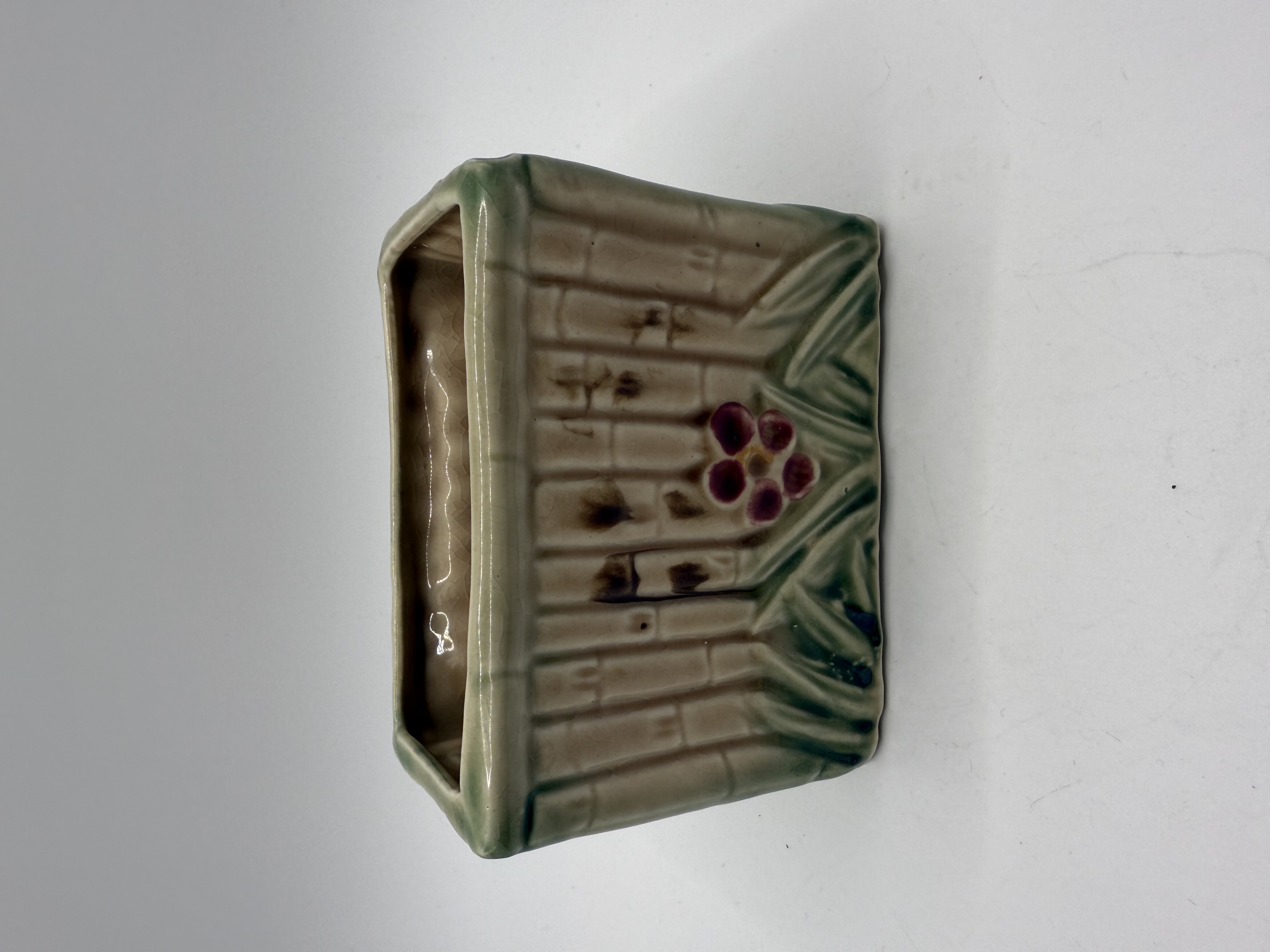 Ceramic Vase with Floral and Bird Design