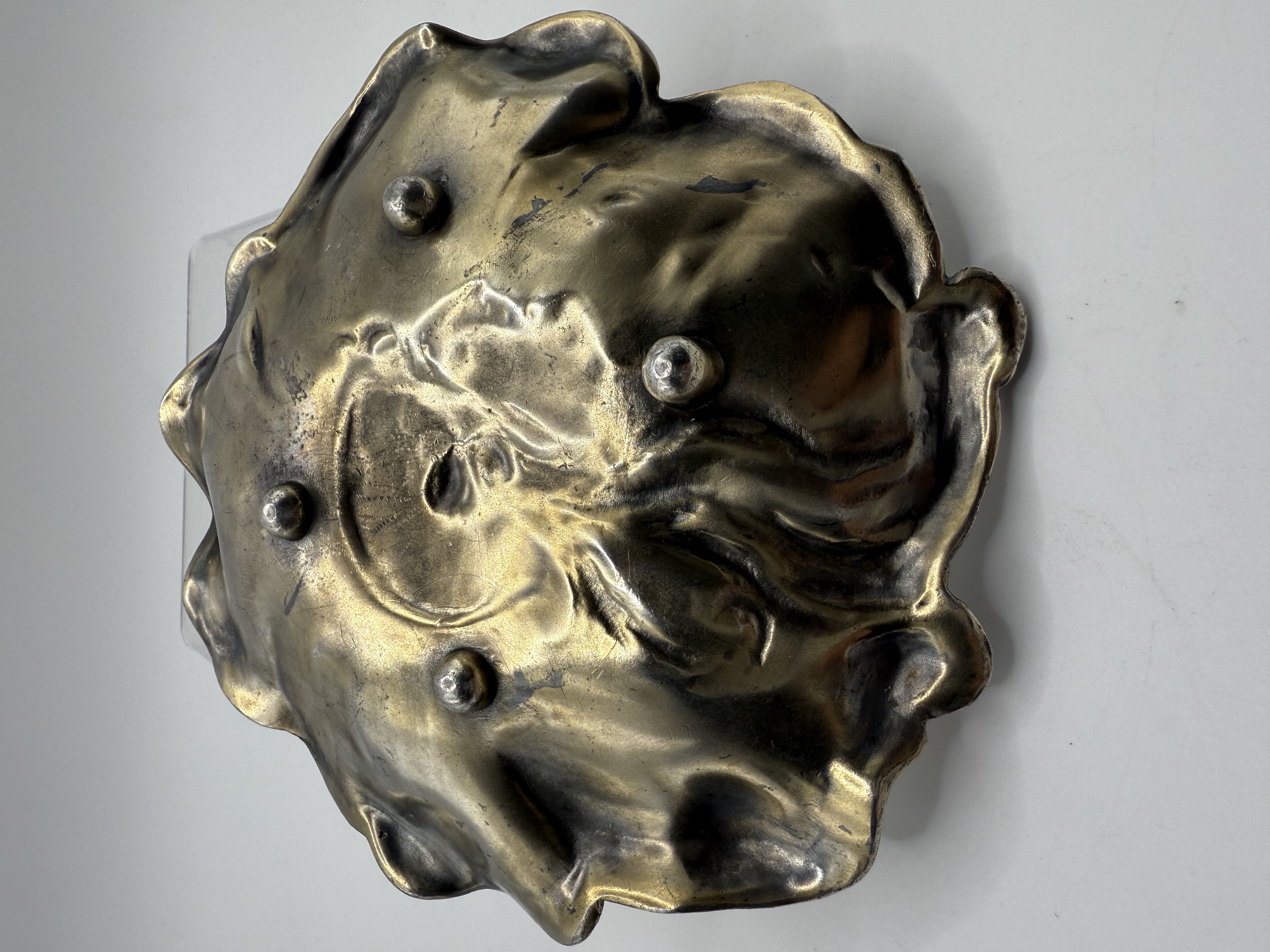 Vintage Silver Plate Dresser Dish with Art Nouveau Design