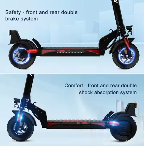 HITWAY H9 Foldable Electric Scooter, 48V 15.6Ah, App-Controlled Lightweight E-Scooter for Adults, CE Certified