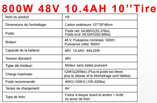 EverCorss H9-HB 24Pro 800W 48V 10,4Ah 10" Tire E-Scooter