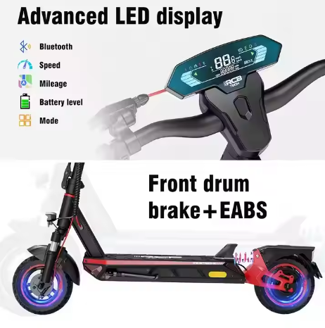RCB R10S 500W 48V 16.8AH 10Tire Light Weight Fold City Classic Fashion Fast Speed E-scooter
