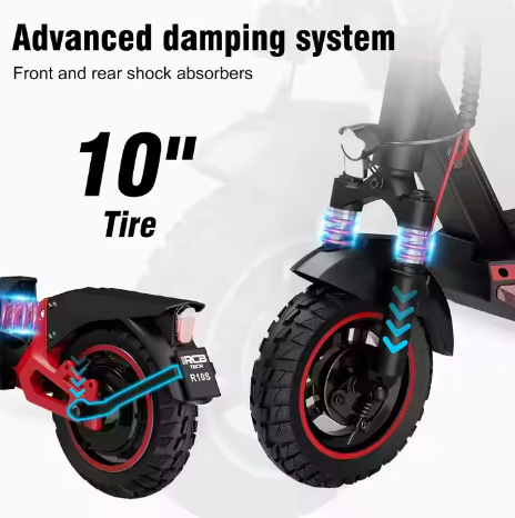 RCB R10S 500W 48V 16.8AH 10Tire Light Weight Fold City Classic Fashion Fast Speed E-scooter