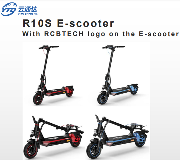RCB R10S 500W 48V 16.8AH 10Tire Light Weight Fold City Classic Fashion Fast Speed E-scooter