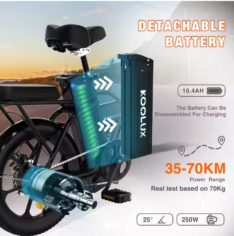 KOOLUX BK5S lightweight folding 250W 36V 10.4Ah E-bike A stylish and efficient way to commute