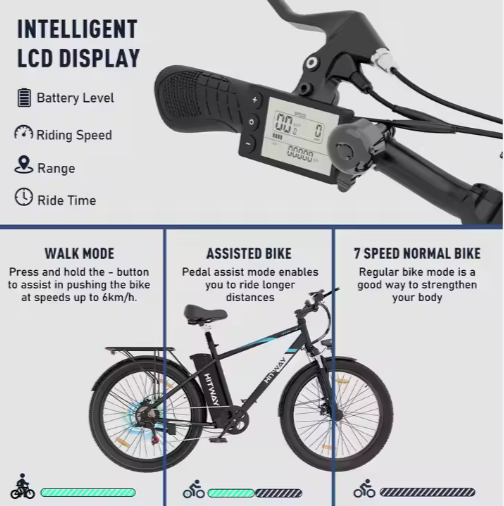 HITWAY BK3MS Wholesale 26'' Electric Mountain Bike 250W 48V 15Ah, Durable 