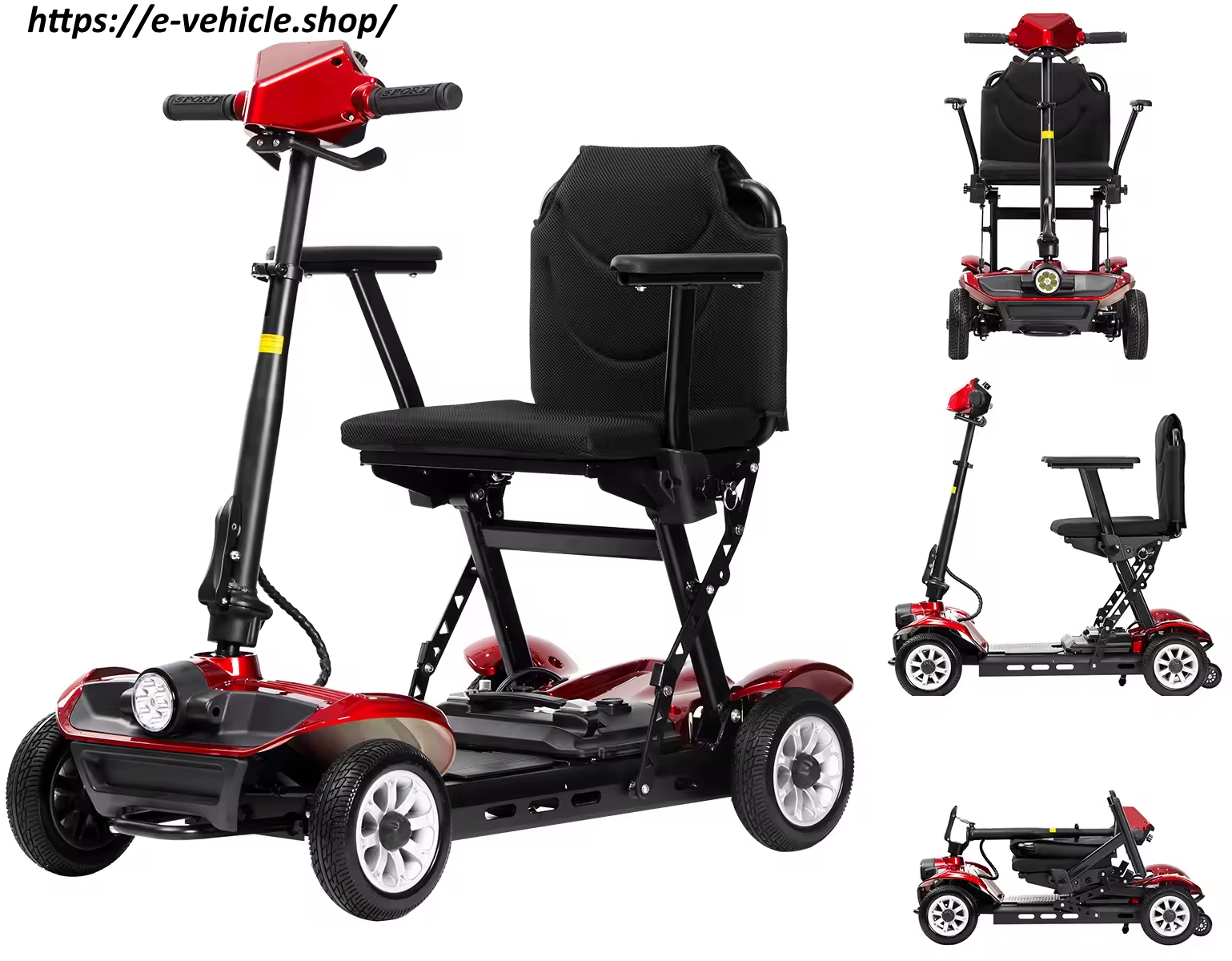 AliceCare Mobility Scooter Foldable 270W 24V 6.6Ah Lithium battery