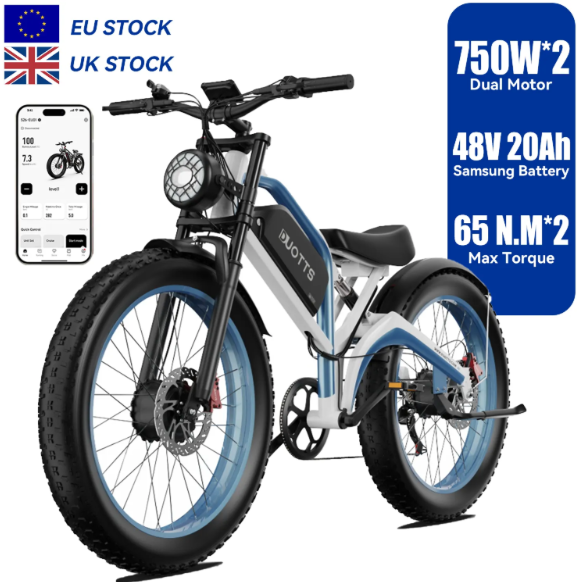 DUOTTS N26 48V 750W/1500W Dual Motors Electric Bicycle Hybrid MTB E Bike Delivery 4-7 days homedoor