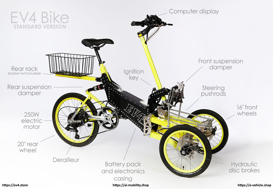 EV4 Bike 250W Li-Ion 36 V, 13 Ah Innovative tricycle bike