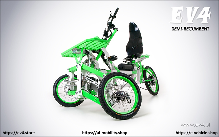 EV4 Semi-Recumbent 250W Li-Ion 36 V, 13 Ah Innovative tricycle bike
