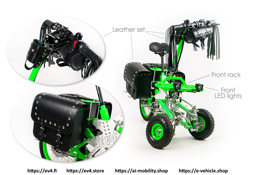 EV4 Gremlin 350W brushless motor Battery: Li-Ion 36 V, 13 Ah folding mini scooter