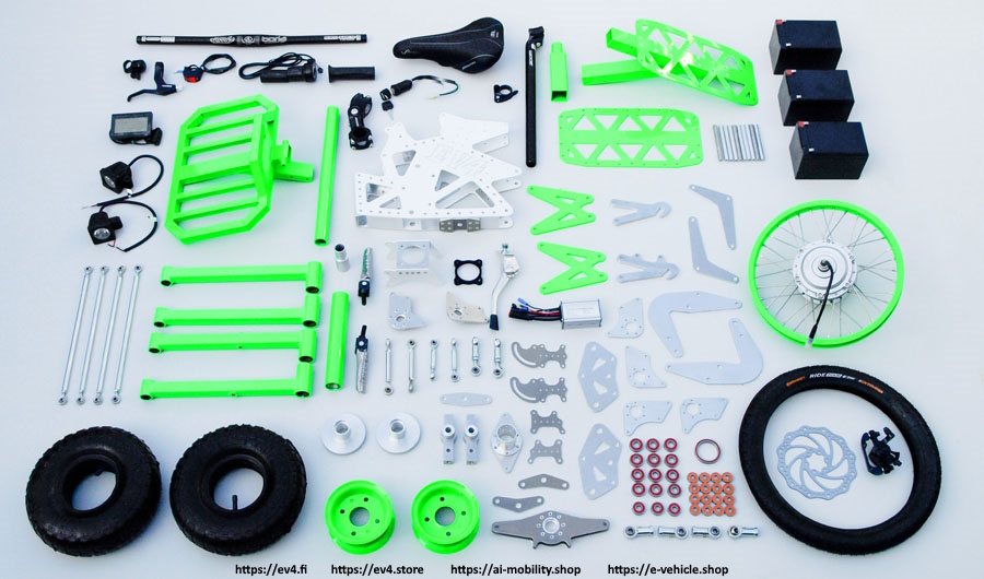 EV4 Gremlin 350W brushless motor Battery: Li-Ion 36 V, 13 Ah folding mini scooter