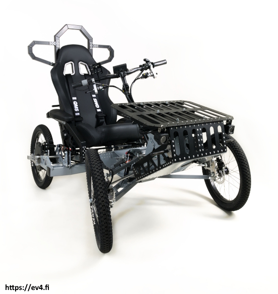 EV4  Mountain Cart 4x2 Drive: 2x 1500 W motors (Direct Drive) Battery: Li-Ion 36 V, 2x 24 Ah