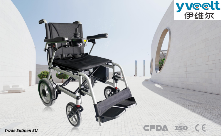 Yveelt EVR502 180W x 2 24V 10 Ah Aluminum Alloy Foldable Lightweight Electric Wheelchair with Brushless motor