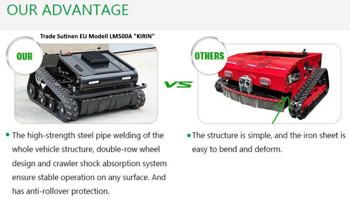 Remote Control Lawn Mower LM500A 24V 600W 24Ah / RATO EURO V/EPA RV225CC Engine