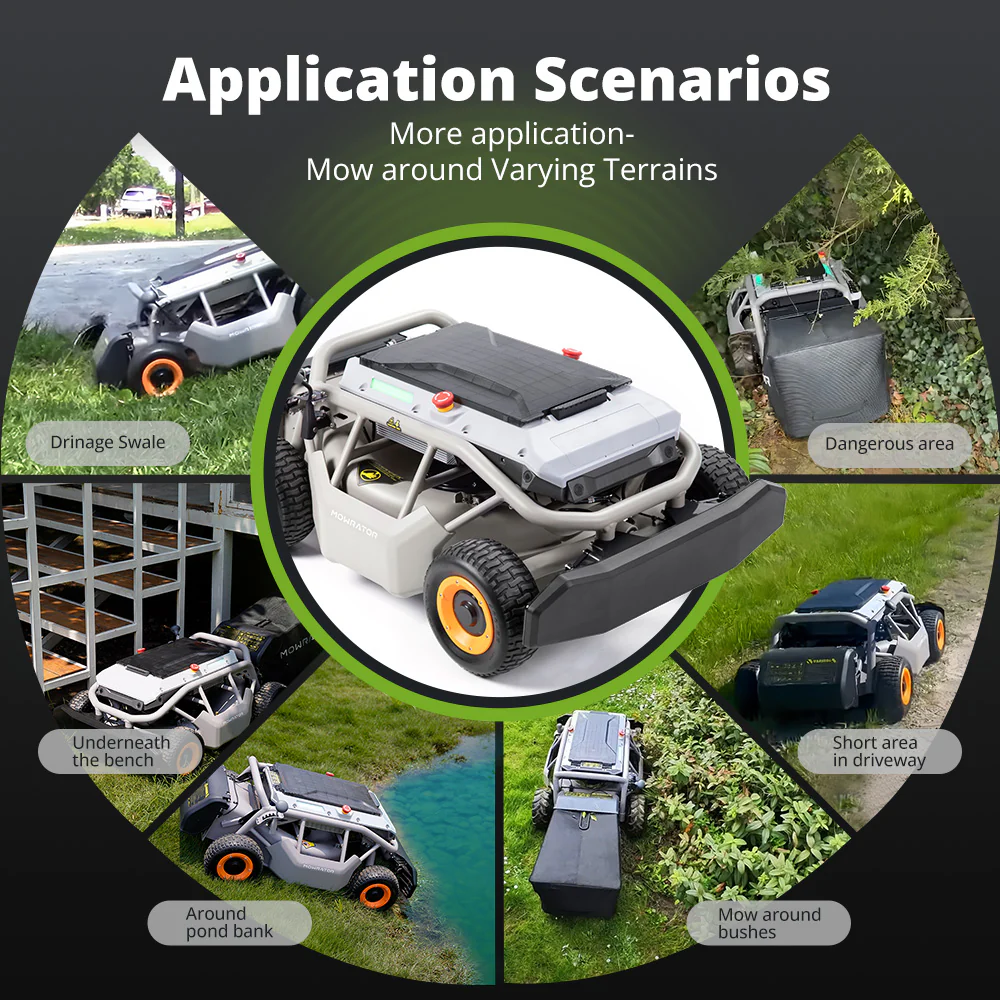 Mowrator S1 4WD 56.2V / 18.2 Ah LiFePO4 Battery 1600W Motor Remote Control Lawn Mower 