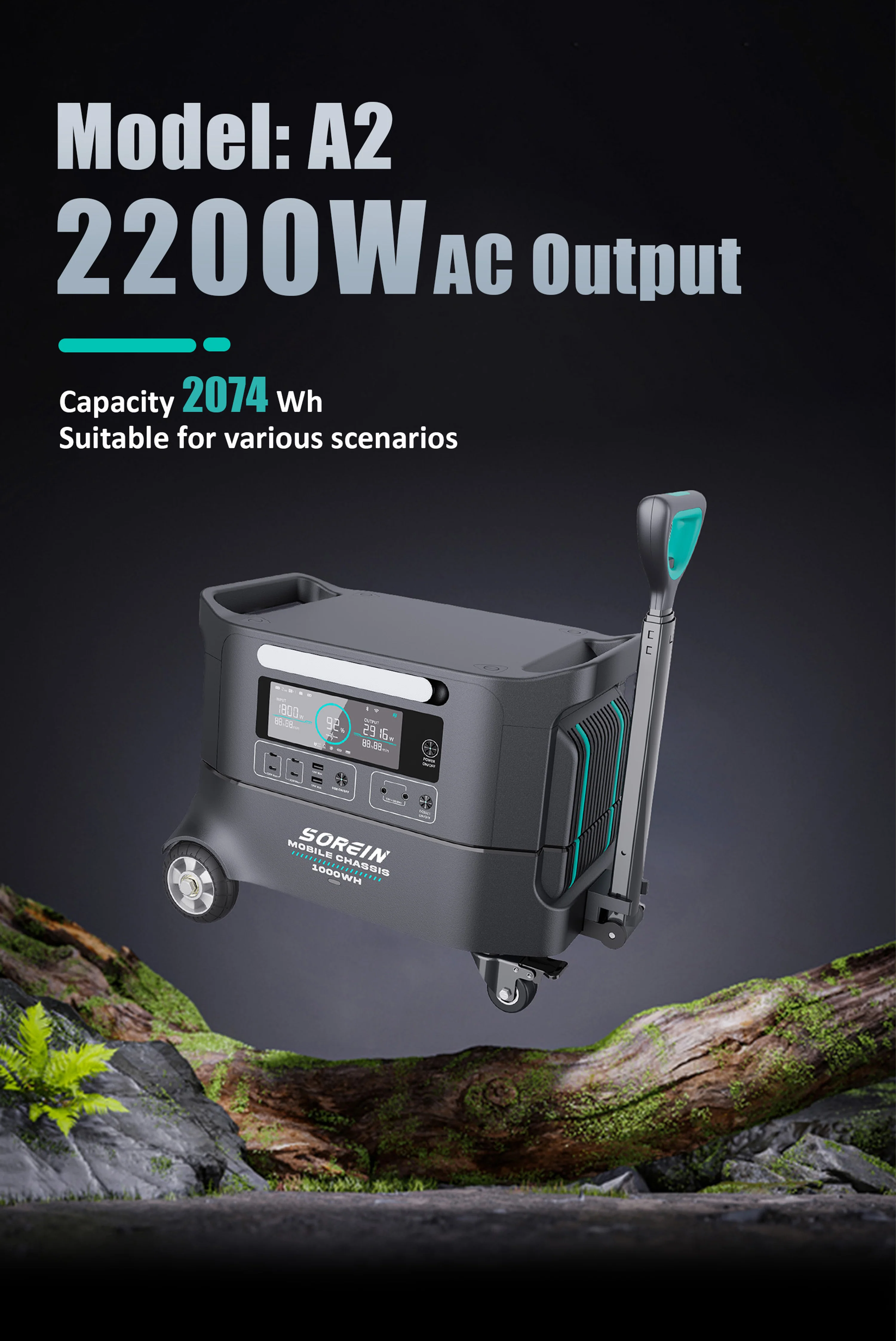 Sorein A2 Outdoor Camping 2200W Lithium Battery Power Bank Portable Power Station