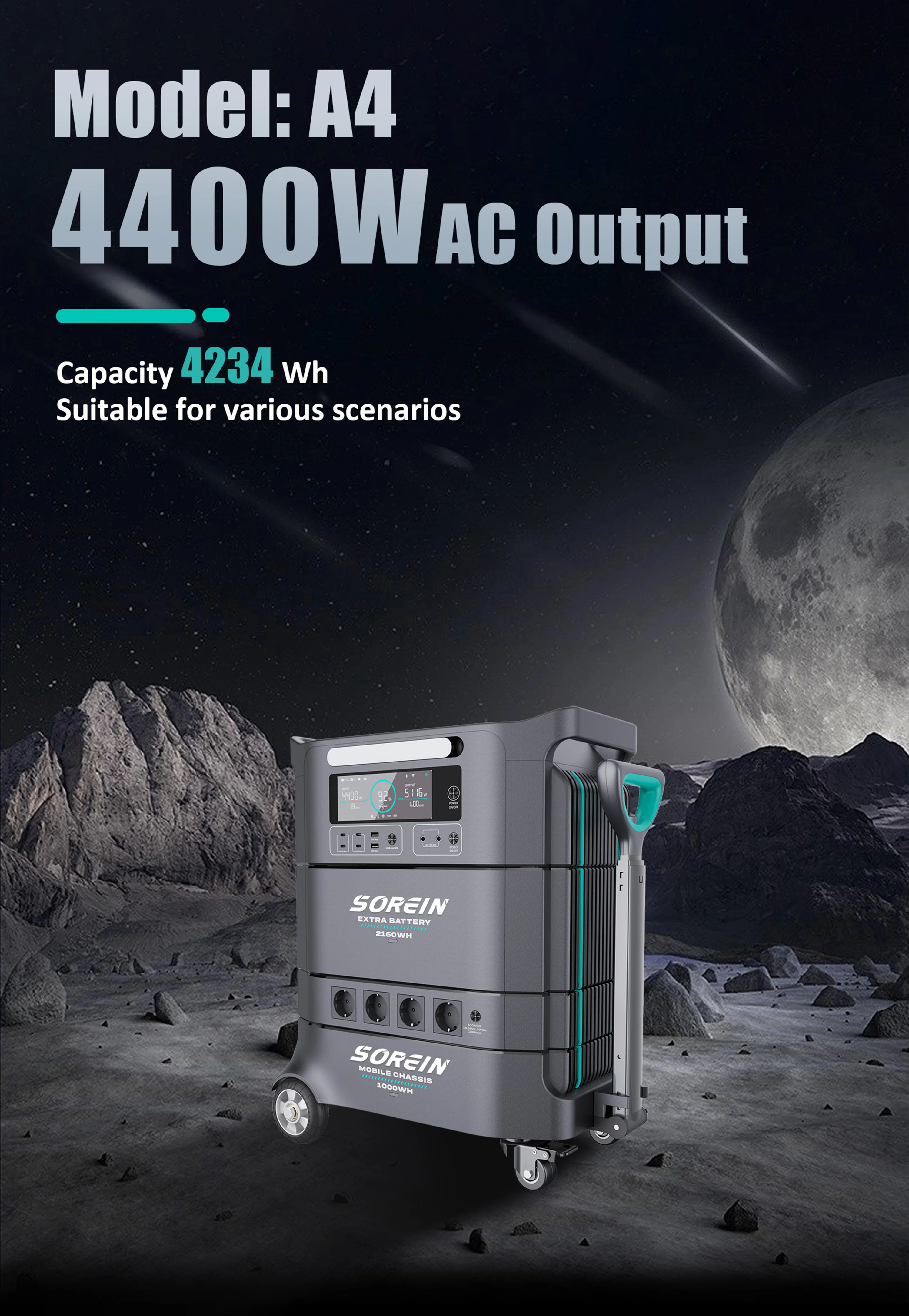 Sorein A4 Outdoor Camping 4400W Lithium Battery Power Bank Portable Power Station