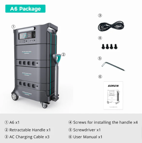 Sorein A6 6394Wh 6600W LFP Stack battery Home Energy Storage