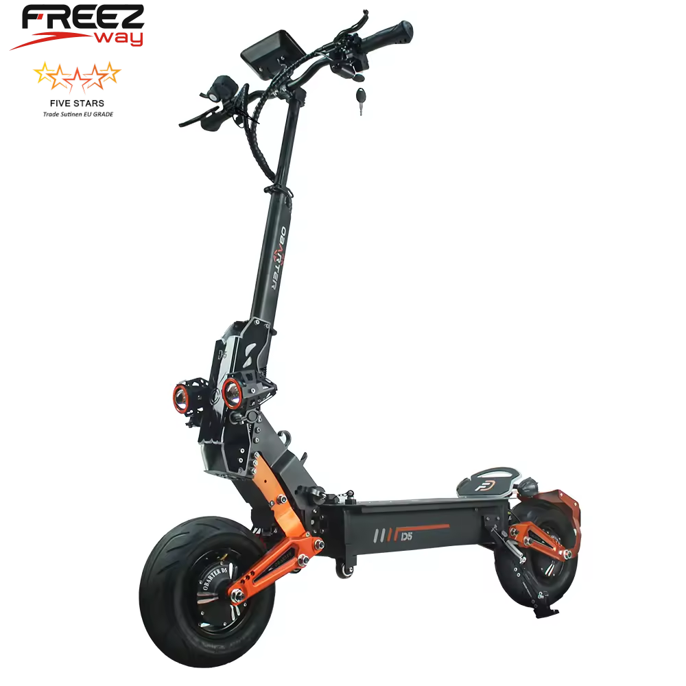 FREEZWAY E-Scooter D5 (5000W(2X2500W) motor 48V 35 Ah battery 12" inch vacuum tire 