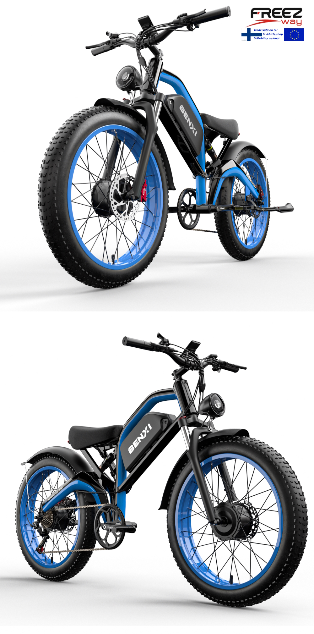 Freezway EB9 E-Bike 2000W 52v 23Ah 26" 4.0 Fat Tire