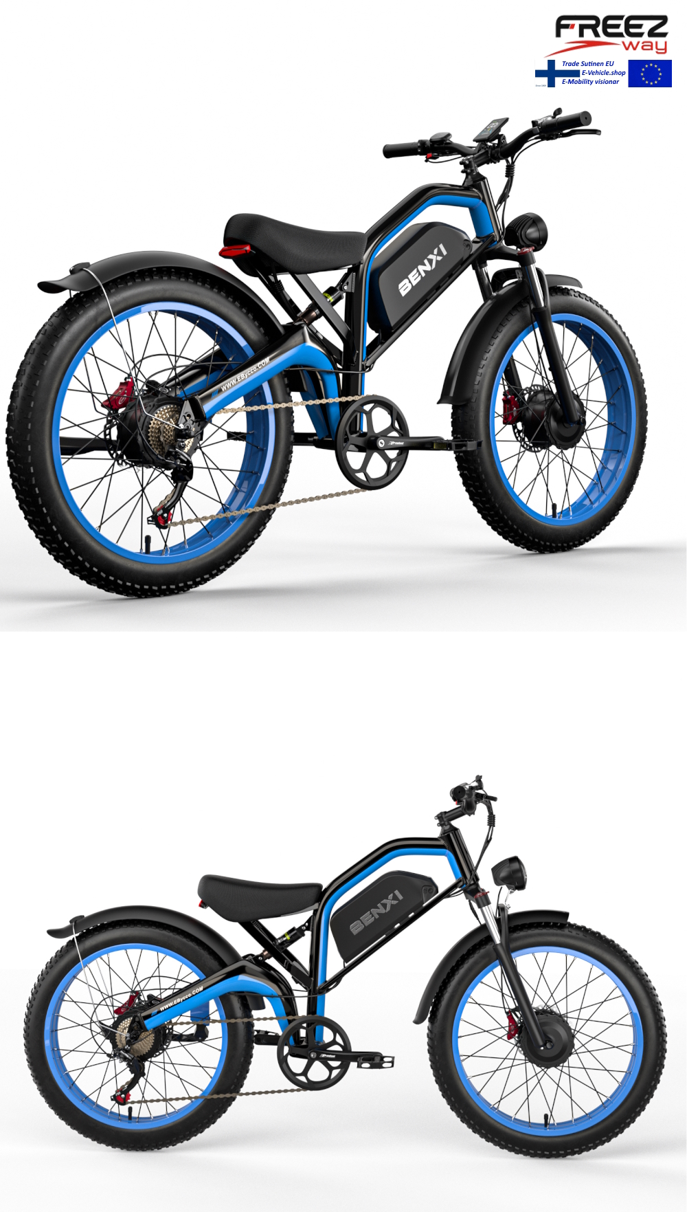 Freezway EB9 E-Bike 2000W 52v 23Ah 26" 4.0 Fat Tire