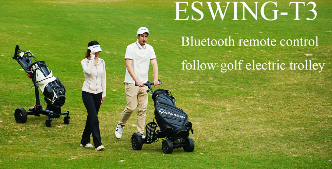 ESWING Bluetooth remote control follow golf electric trolley 36V 7.8Ah Removable Lithium-ion Battery