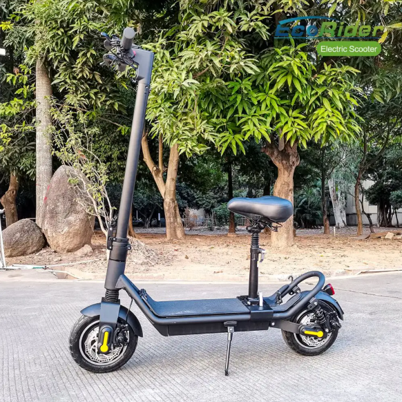 EcoRider E4-7 Max 1000W 48V/15Ah Dual Motor Foldable Electric Scooter with seat