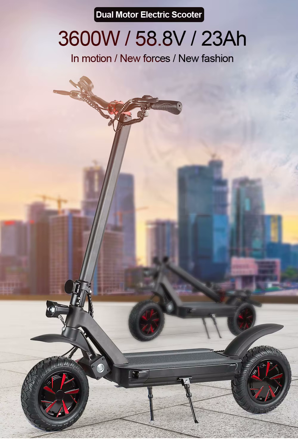 EcoRider E4-9 New Update 3600W(Dual Motor) 58.8V(Max) 23 Ah E-Scooter