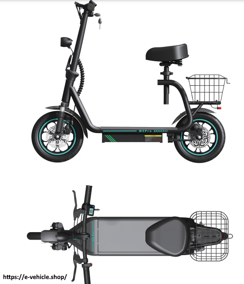 JMC Bogist M5 Sport E-Scooter 500W 15Ah Lithium battery 12" wheels, seat, phone holder + basket