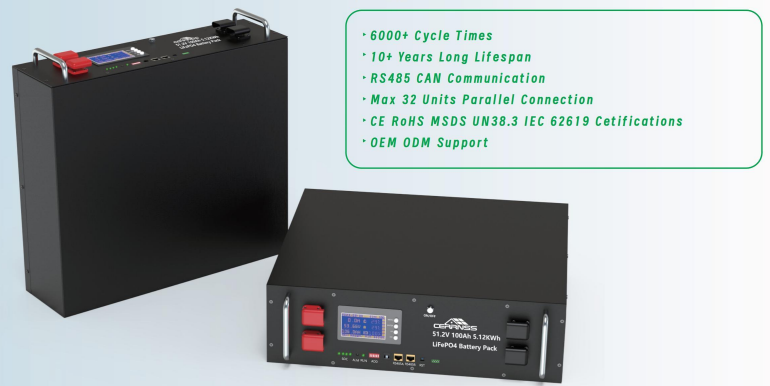 CERRNSS 51.2V 100Ah LiFePO4 Battery Rack