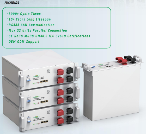 CERRNSS 51.2V 100Ah LiFePO4 Battery Rack
