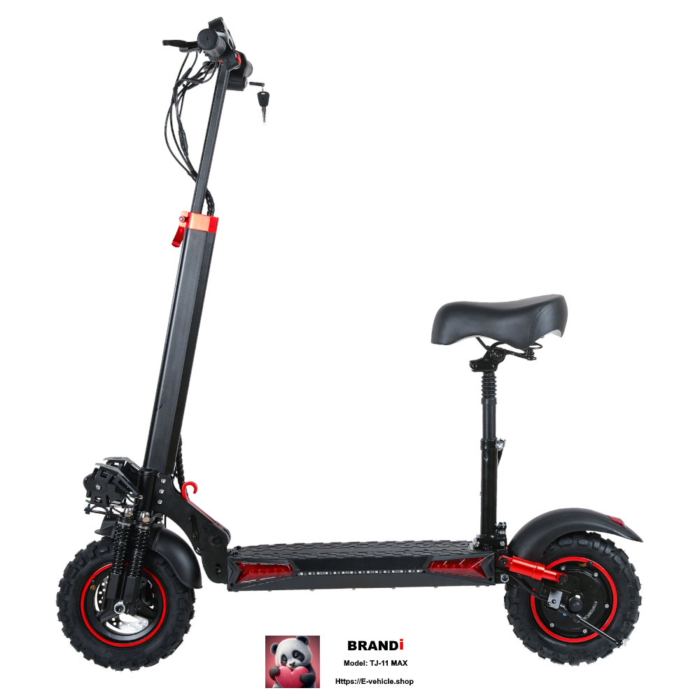 BRANDi TJ-11 MAX 800W (1200W peak power) 48V 18Ah Lithium battery, 11" Wheels, Seat