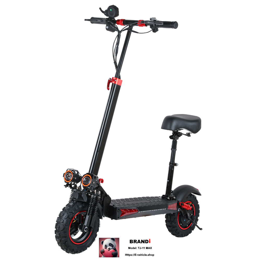 BRANDi TJ-11 MAX 800W (1200W peak power) 48V 18Ah Lithium battery, 11" Wheels, Seat