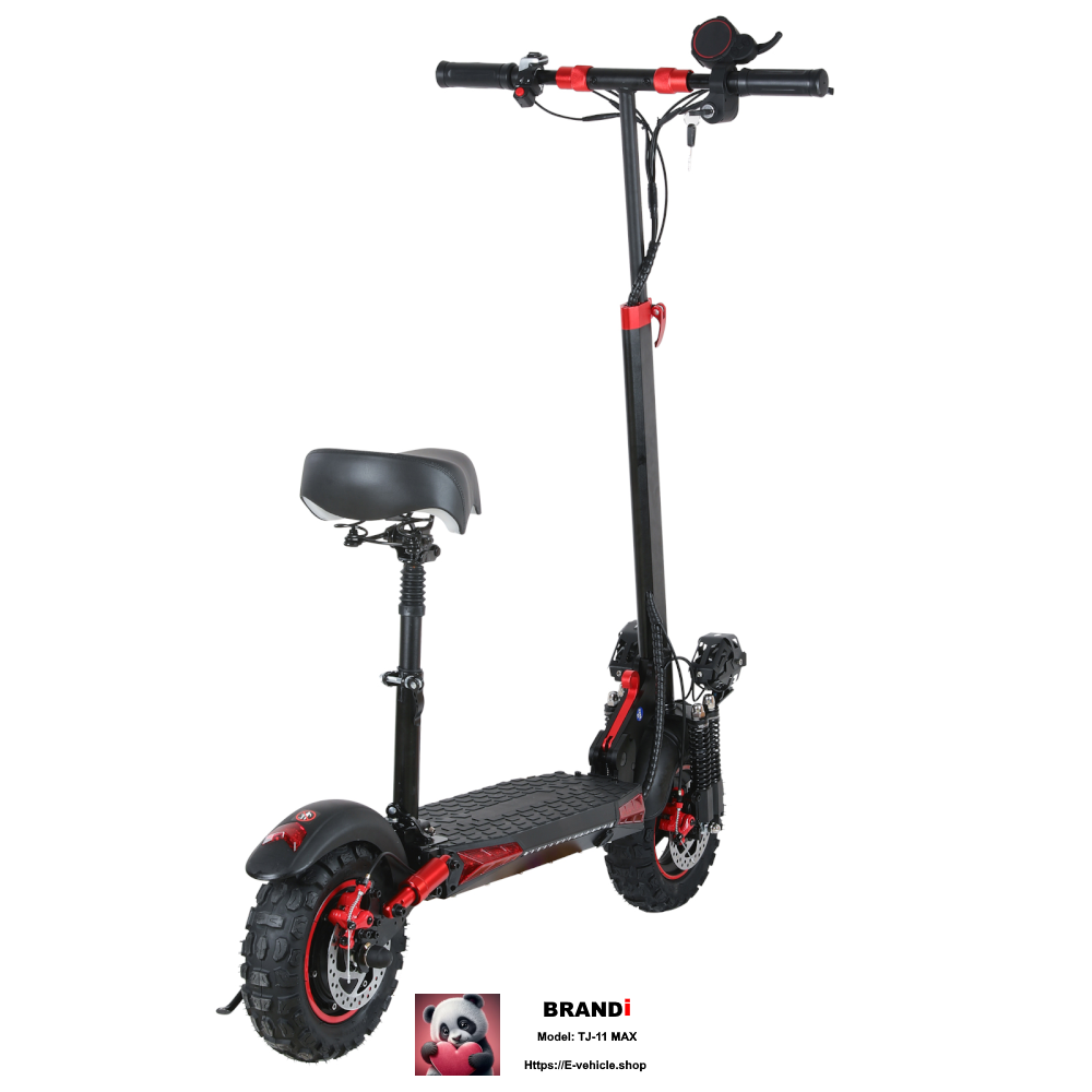 BRANDi TJ-11 MAX 800W (1200W peak power) 48V 18Ah Lithium battery, 11" Wheels, Seat