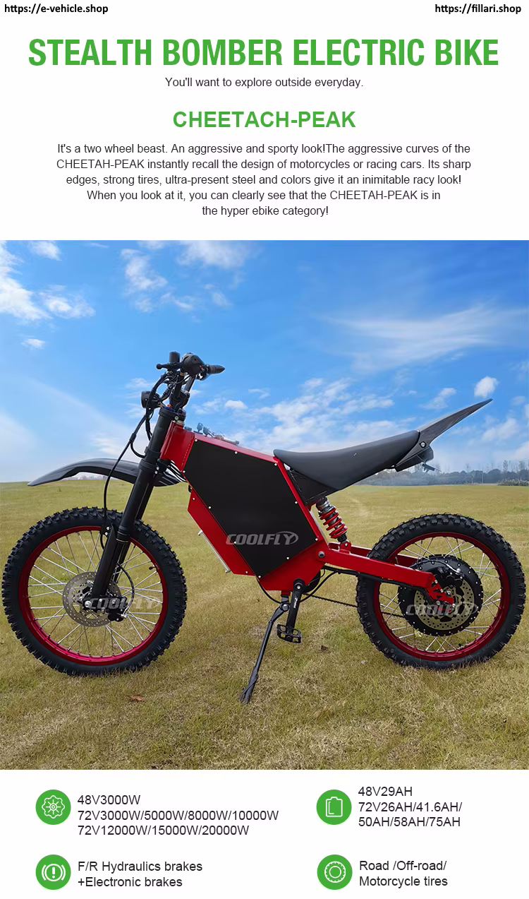 COOLFLY E-Bike Stealth Bomber 72V 3000W 26AH / 72V 20000W 75AH 