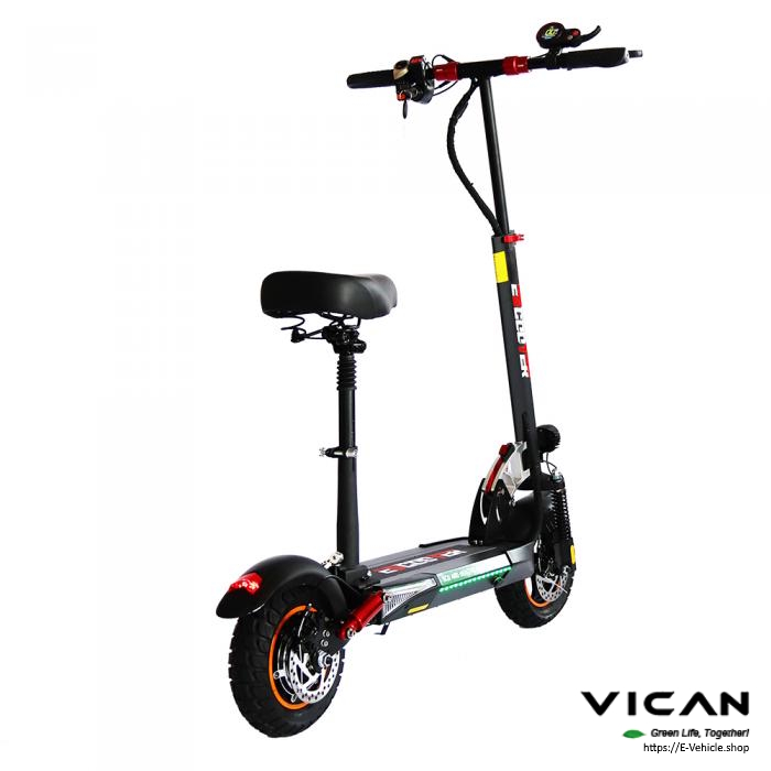 VICAN V-L10 PRO E-Scooter 800W 16Ah Lithium battery 10" Tires, seat, Water Proof IP55